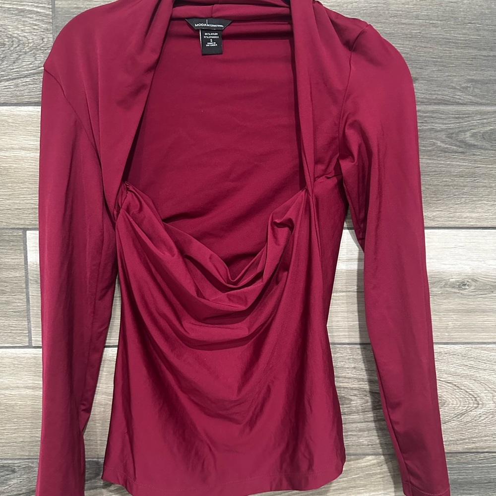 Moda International Burgundy blouse